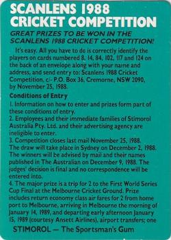 1988-89 Scanlens Stimorol Cricket #99 Scanlens 1988 Cricket Competition Front