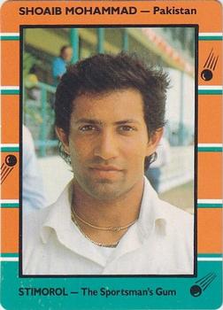 1988-89 Scanlens Stimorol Cricket #113 Shoaib Mohammad Front
