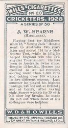 1928 Wills's Cricketers #20 John Hearne Back