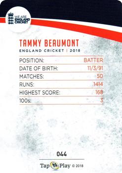 2018 Tap 'N' Play We are England Cricket #044 Tammy Beaumont Back