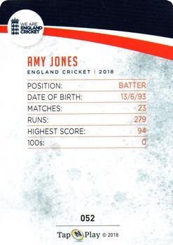2018 Tap 'N' Play We are England Cricket #052 Amy Jones Back