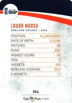 2018 Tap 'N' Play We are England Cricket #054 Laura Marsh Back
