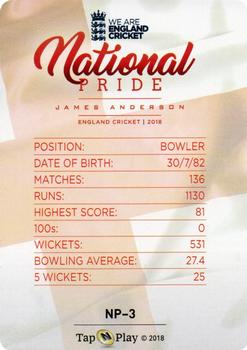 2018 Tap 'N' Play We are England Cricket - National Pride #NP-3 James Anderson Back
