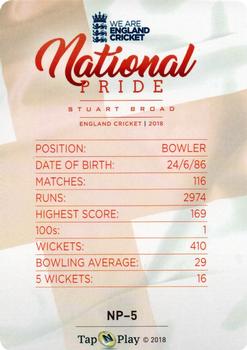 2018 Tap 'N' Play We are England Cricket - National Pride #NP-5 Stuart Broad Back