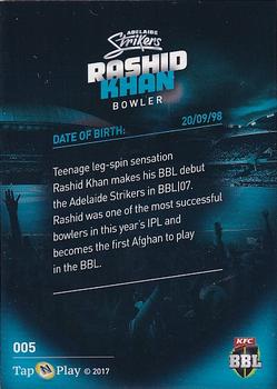 2017-18 Tap 'N' Play BBL Cricket - Base Parallel #005 Rashid Khan Back