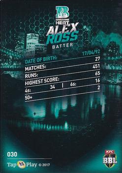 2017-18 Tap 'N' Play BBL Cricket - Base Parallel #030 Alex Ross Back