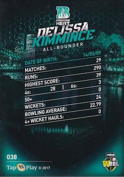 2017-18 Tap 'N' Play BBL Cricket - Base Parallel #038 Delissa Kimmince Back