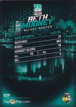2017-18 Tap 'N' Play BBL Cricket - Base Parallel #039 Beth Mooney Back
