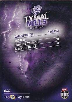 2017-18 Tap 'N' Play BBL Cricket - Base Parallel #046 Tymal Mills Back