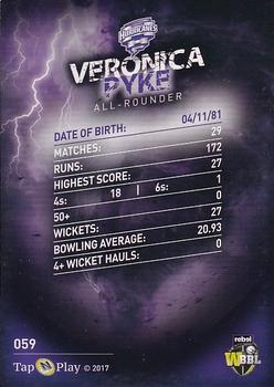 2017-18 Tap 'N' Play BBL Cricket - Base Parallel #059 Veronica Pyke Back