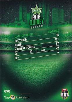 2017-18 Tap 'N' Play BBL Cricket - Base Parallel #090 Rob Quiney Back