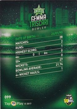 2017-18 Tap 'N' Play BBL Cricket - Base Parallel #099 Gemma Triscari Back