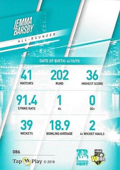 2018-19 Tap 'N' Play CA/BBL/WBBL #086 Jemma Barsby Back