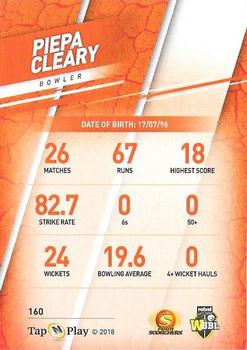 2018-19 Tap 'N' Play CA/BBL/WBBL #160 Piepa Cleary Back