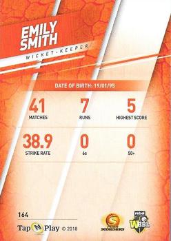 2018-19 Tap 'N' Play CA/BBL/WBBL #164 Emily Smith Back