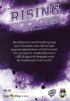 2018-19 Tap 'N' Play CA/BBL/WBBL - Rising Rookies #RR-03 Ben McDermott Back