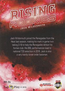 2018-19 Tap 'N' Play CA/BBL/WBBL - Rising Rookies #RR-04 Jack Wildermuth Back