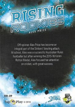 2018-19 Tap 'N' Play CA/BBL/WBBL - Rising Rookies #RR-09 Alex Price Back