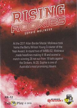 2018-19 Tap 'N' Play CA/BBL/WBBL - Rising Rookies #RR-12 Sophie Molineux Back