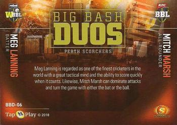 2018-19 Tap 'N' Play CA/BBL/WBBL - Big Bash Duos #BBD-06 Meg Lanning / Mitchell Marsh Back