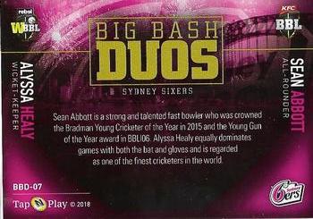 2018-19 Tap 'N' Play CA/BBL/WBBL - Big Bash Duos #BBD-07 Alyssa Healy / Sean Abbott Back