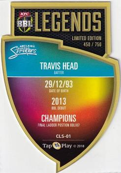 2018-19 Tap 'N' Play CA/BBL/WBBL - Club Legends Shield #CLS-01 Travis Head Back