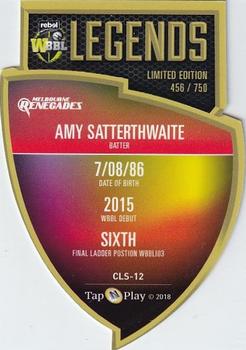 2018-19 Tap 'N' Play CA/BBL/WBBL - Club Legends Shield #CLS-12 Amy Satterthwaite Back