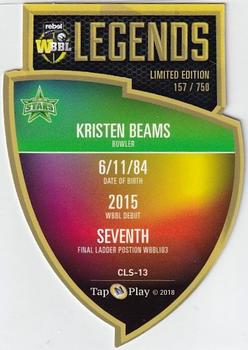 2018-19 Tap 'N' Play CA/BBL/WBBL - Club Legends Shield #CLS-13 Kristen Beams Back