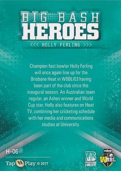 2017-18 Tap 'N' Play BBL Cricket - Heroes #H-06 Holly Ferling Back