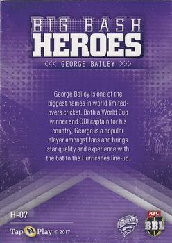 2017-18 Tap 'N' Play BBL Cricket - Heroes #H-07 George Bailey Back