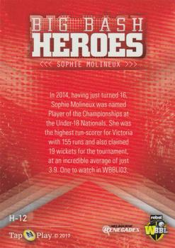 2017-18 Tap 'N' Play BBL Cricket - Heroes #H-12 Sophie Molineux Back