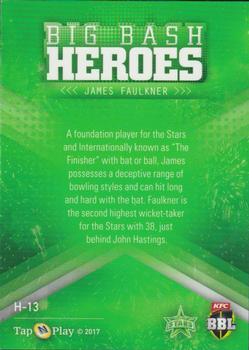 2017-18 Tap 'N' Play BBL Cricket - Heroes #H-13 James Faulkner Back