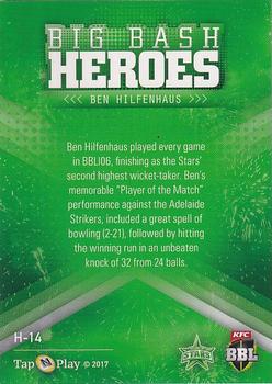 2017-18 Tap 'N' Play BBL Cricket - Heroes #H-14 Ben Hilfenhaus Back