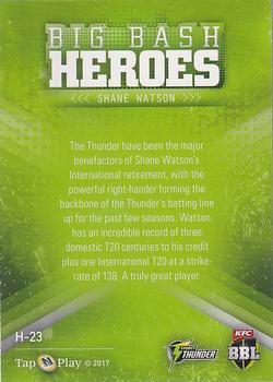 2017-18 Tap 'N' Play BBL Cricket - Heroes #H-23 Shane Watson Back