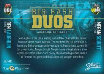 2017-18 Tap 'N' Play BBL Cricket - Team Duos #TD-01 Ben Laughlin / Megan Schutt Back