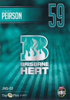 2017-18 Tap 'N' Play BBL Cricket - Jersey Numbers Silver #JNS-03 Jimmy Peirson Back
