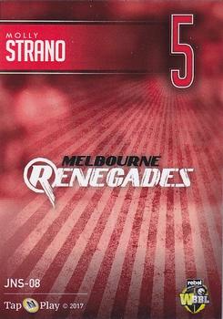 2017-18 Tap 'N' Play BBL Cricket - Jersey Numbers Silver #JNS-08 Molly Strano Back