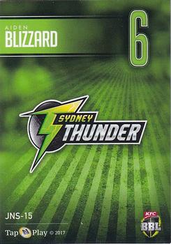 2017-18 Tap 'N' Play BBL Cricket - Jersey Numbers Silver #JNS-15 Aiden Blizzard Back