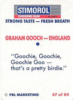 1990-91 Scanlens Cricket The Aussies vs The Poms #47 Graham Gooch Back