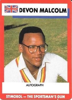 1990-91 Scanlens Cricket The Aussies vs The Poms #57 Devon Malcolm Front