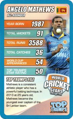 2015 Top Trumps World Cricket Stars ODI Edition #NNO Angelo Mathews Front