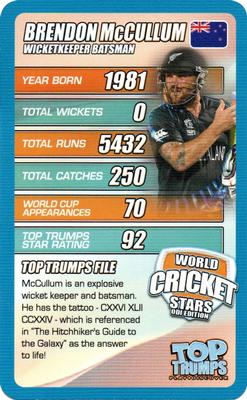 2015 Top Trumps World Cricket Stars ODI Edition #NNO Brendon McCullum Front