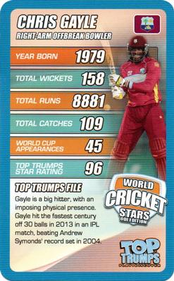 2015 Top Trumps World Cricket Stars ODI Edition #NNO Chris Gayle Front