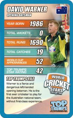 2015 Top Trumps World Cricket Stars ODI Edition #NNO David Warner Front