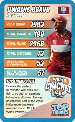 2015 Top Trumps World Cricket Stars ODI Edition #NNO Dwayne Bravo Front