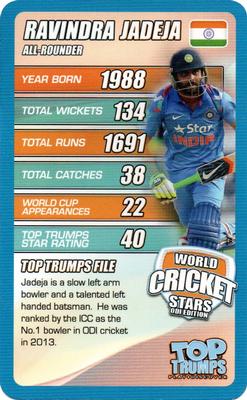 2015 Top Trumps World Cricket Stars ODI Edition #NNO Ravindra Jadeja Front