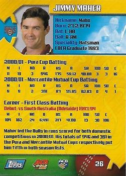 2002 Topps ACB Gold #26 Jimmy Maher Back