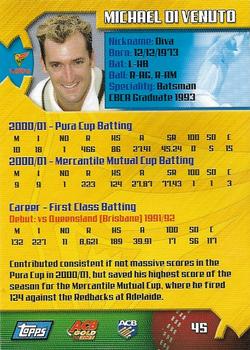 2002 Topps ACB Gold #45 Michael Di Venuto Back