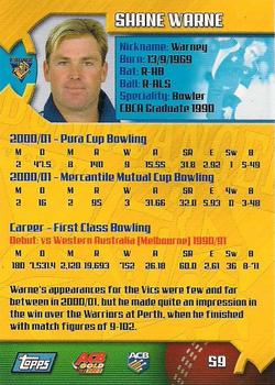 2002 Topps ACB Gold #59 Shane Warne Back