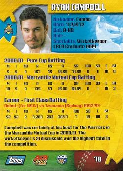 2002 Topps ACB Gold #78 Ryan Campbell Back